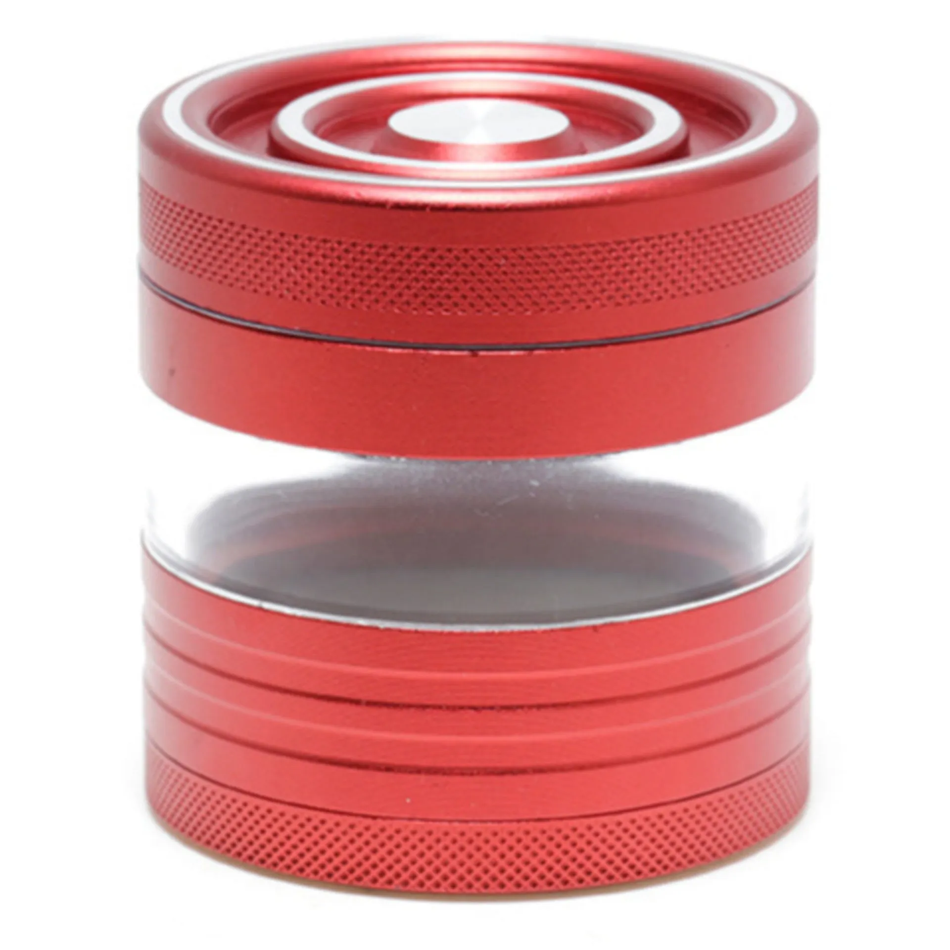 Aluminum Alloy 5-Piece Transparent Window Thread Grinder-Red Color