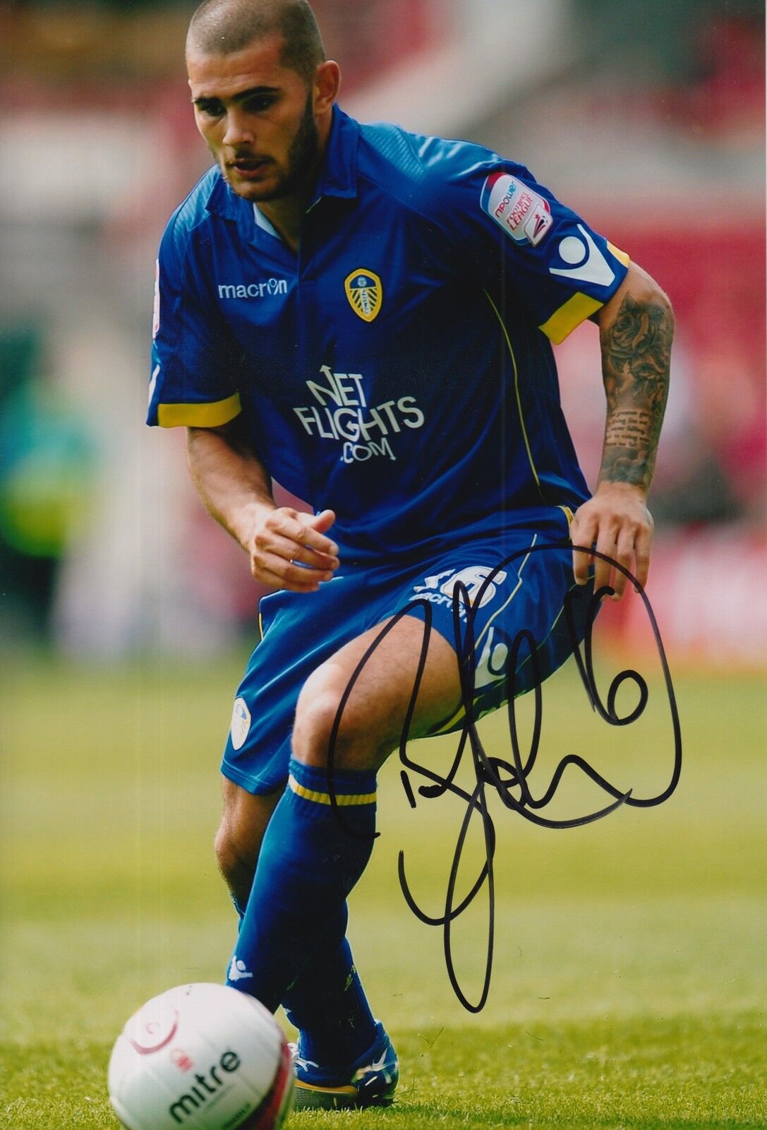 LEEDS UNITED HAND SIGNED BRADLEY JOHNSON 12X8 Photo Poster painting 4.