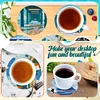 6Pcs/set Diamond Painting Wooden Bridge Coaster Cup Cushion With Holder