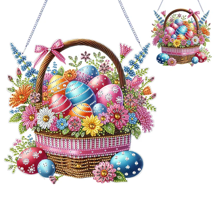 Easter Egg Basket Diamond Painting Hanging Pendant DIY Diamond Ornaments