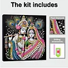 Kits d&rsquo;art DIY pour la peinture de perles en forme de couple de paons indiens avec cadre pour adultes d&eacute;butants, d&eacute;corations murales de perles, peintu