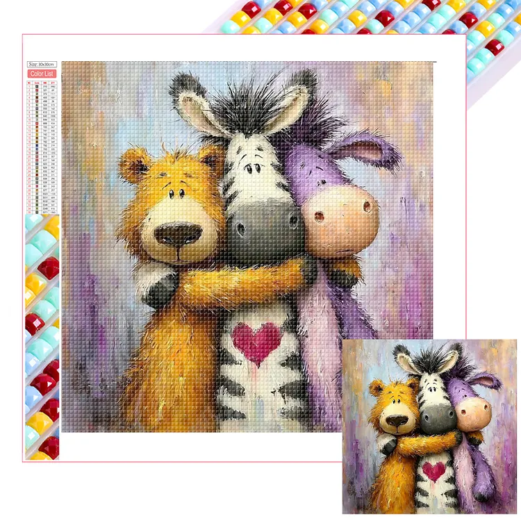 Cute Zebra 30*30CM (Canvas) Full Square Drill Diamond Painting gbfke