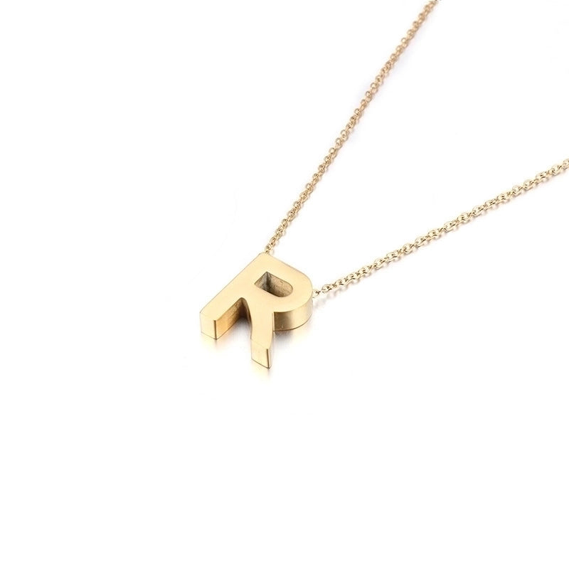 Titanium Steel 18K Gold Plated Fashion Plating Letter Necklace