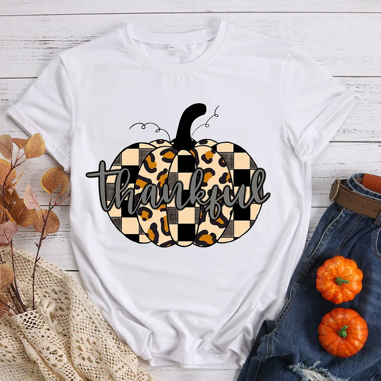 Thankful Pumpkin Fall T-shirt Tee -599226