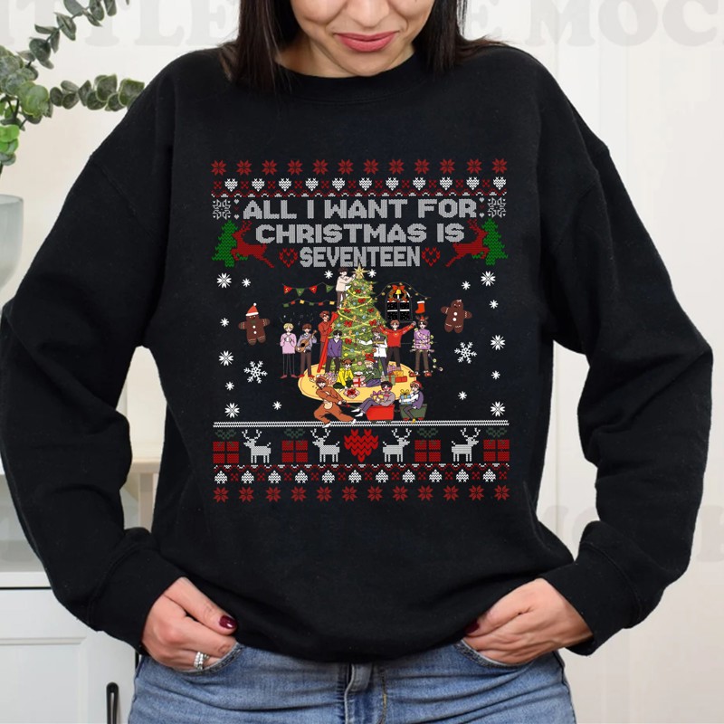 SEVENTEEN All I Want For Christmas is SEVENTEEN Sweatshirt officialsvtshop
