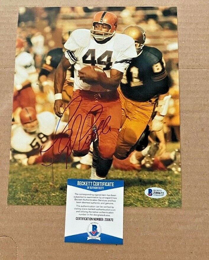 FLOYD LITTLE SIGNED SYRACUSE ORANGEMEN 8X10 Photo Poster painting BECKETT CERTIFIED