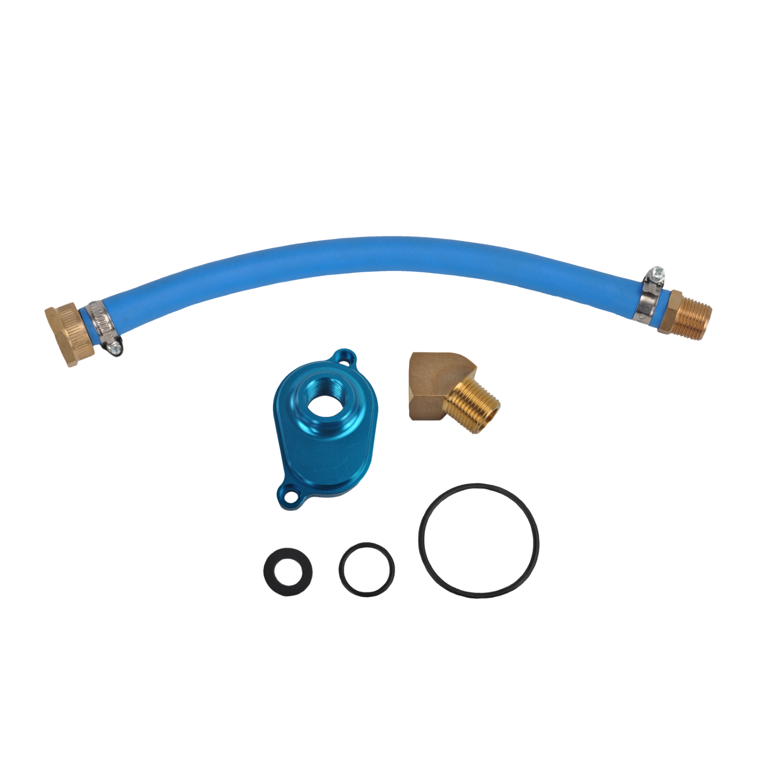 6.0L Powerstroke Oil Cooler Flush Kit,Blue Anodize Adapter Flush