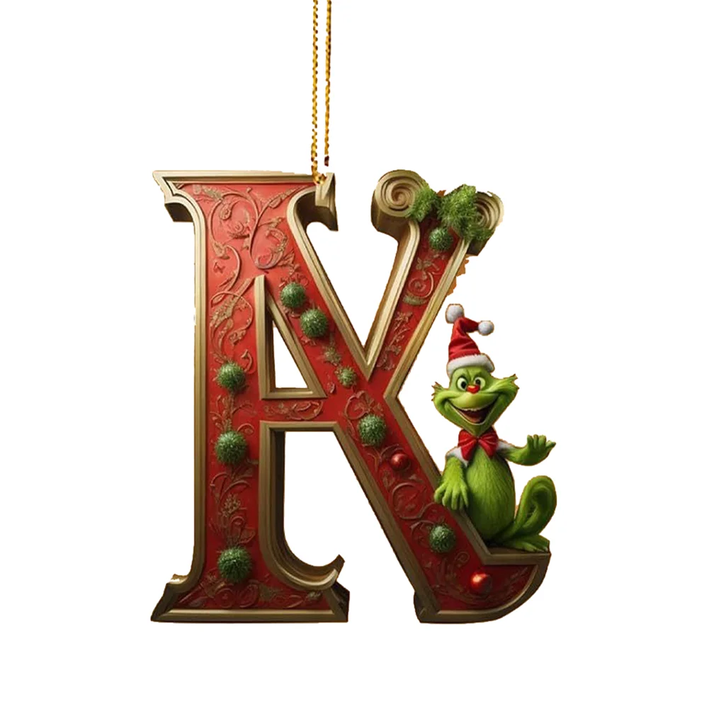 Christmas Acrylic Grinch Xmas Tree Hanging Ornament Hanging Green Monster Decor