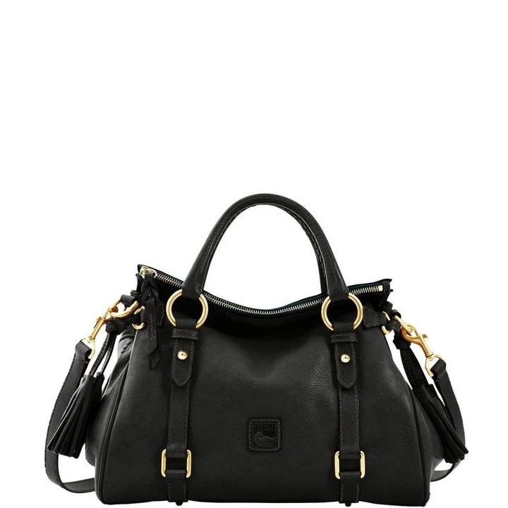 florentine leather tasseled satchel bag