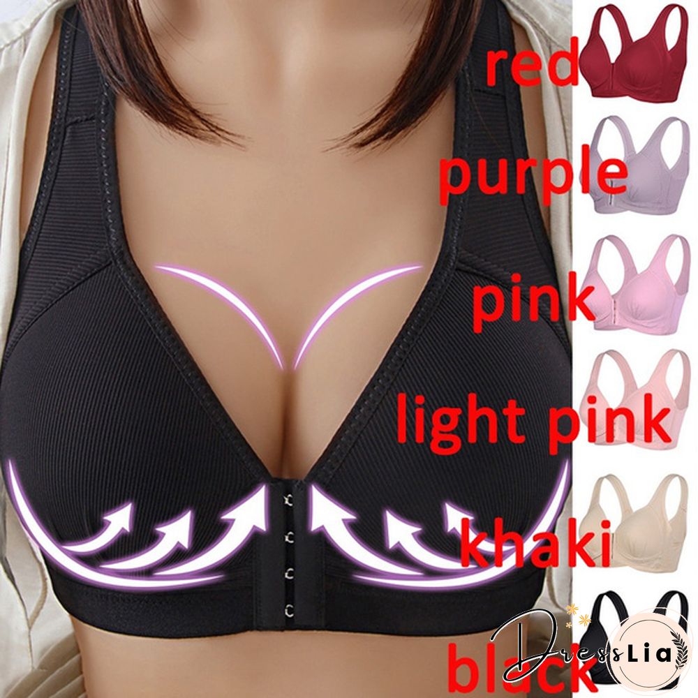 Sexy Plus Size Front Closure Sports Bra Push Up Fitness Underwear Shockproof BreathableGym Fitness Running Yoga Sports Top