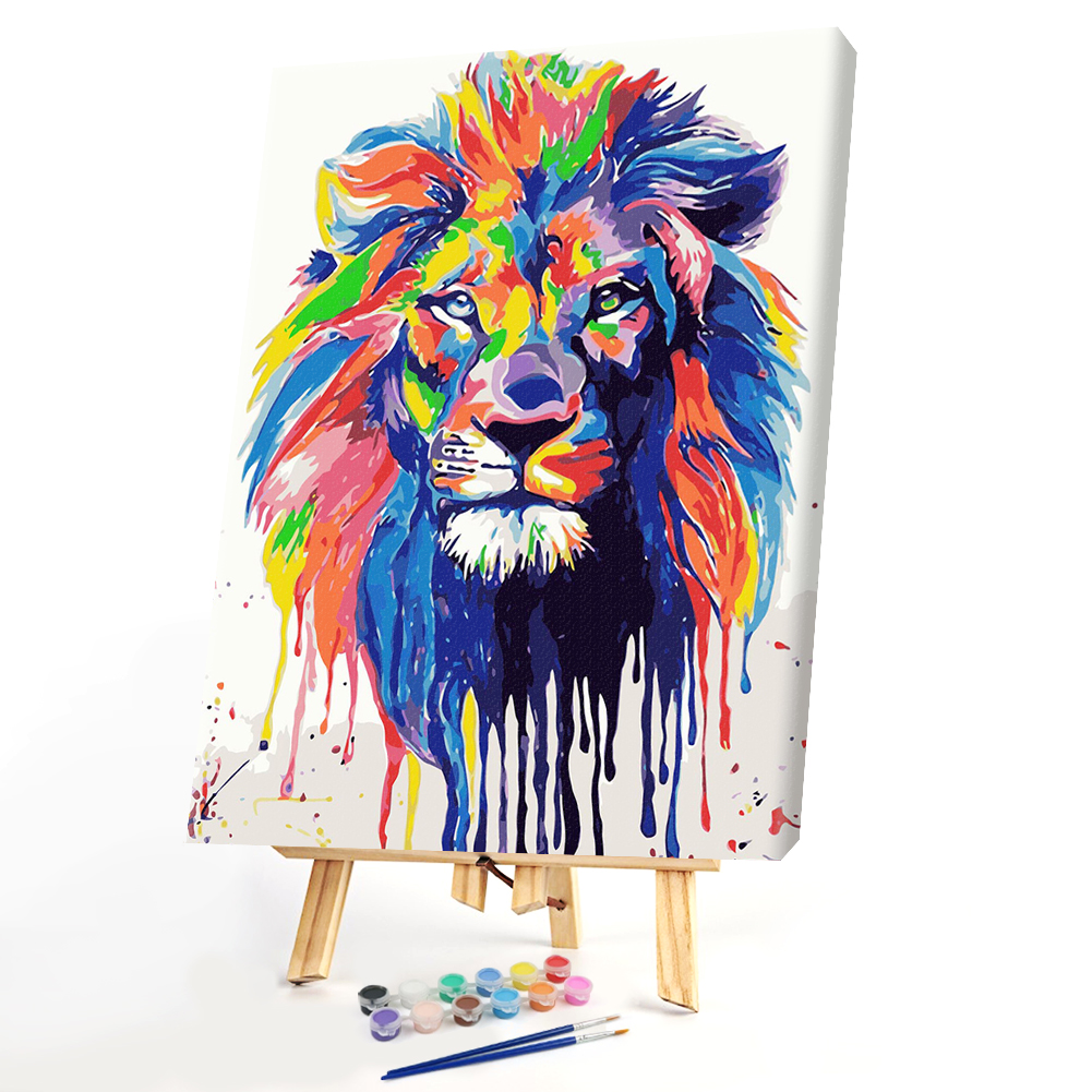 

40*50cm - Paint By Numbers - Colorful Lion, 501 Original