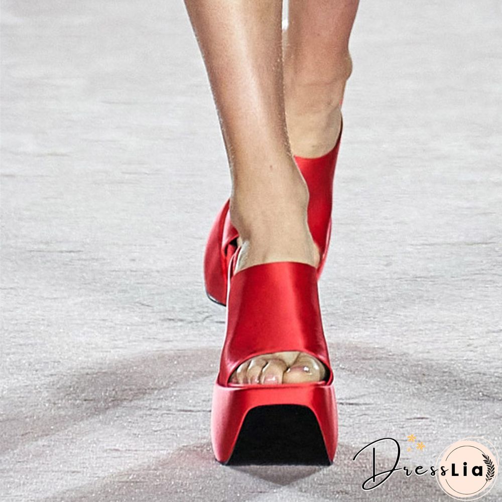 Women's Summer New Style Platform Wedge Heels European And American Fashion Thin Belt Combination Mixed Color Sandals