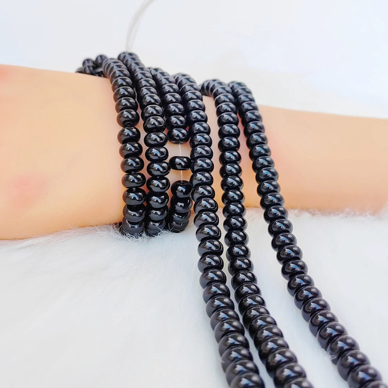 1 String 5*8mm Glass Glass Geometric Solid Color Beaded