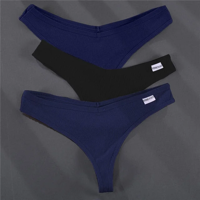 3PCS/Set G-string Panties Cotton Women's Underwear Sexy Panties Female Underpants Thong Solid Color Pantys Lingerie M-XL Design