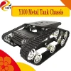 Metall Tank Chassis Kit Y100 Smart Crawler Roboter Plattform 33GB-520 DC Motor Aluminium Legierung Rad Kunststoff Track DIY Spielzeug