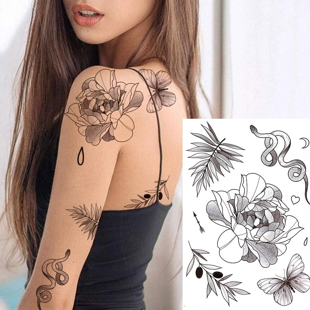 Watercolor Feather Bird Temporary Tattoos For Women Girls Clever Owl Hummingbirds Flower Tattoo Sticker Fake Tatoos Geometric