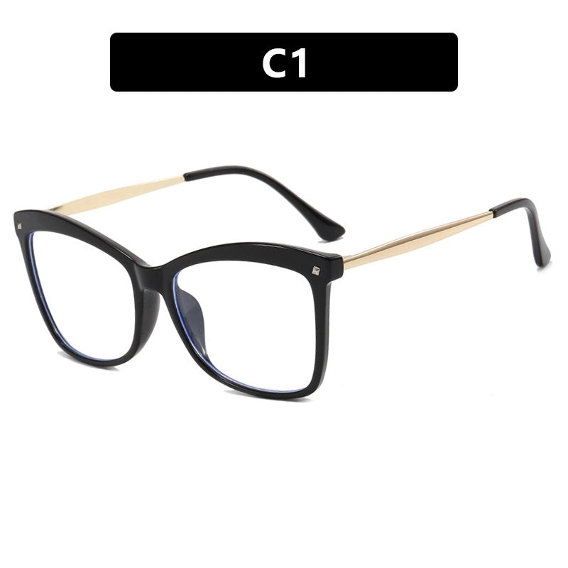 Cross-border Cat Eye Mi Nail Glasses Frame 2023 New Anti-blue Light Fashion Plain Glasses Women’s Ins Trendy Large Frame Glasses