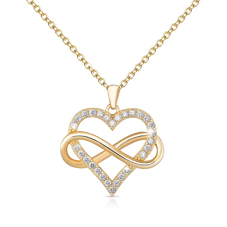 For Daughter - S925 Always Keep Me in Your Heart for You are Always in Mine Big Heart Infinity Necklace