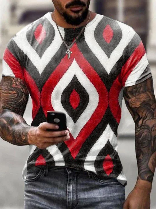 Guy Print Casual T-Shirt-11