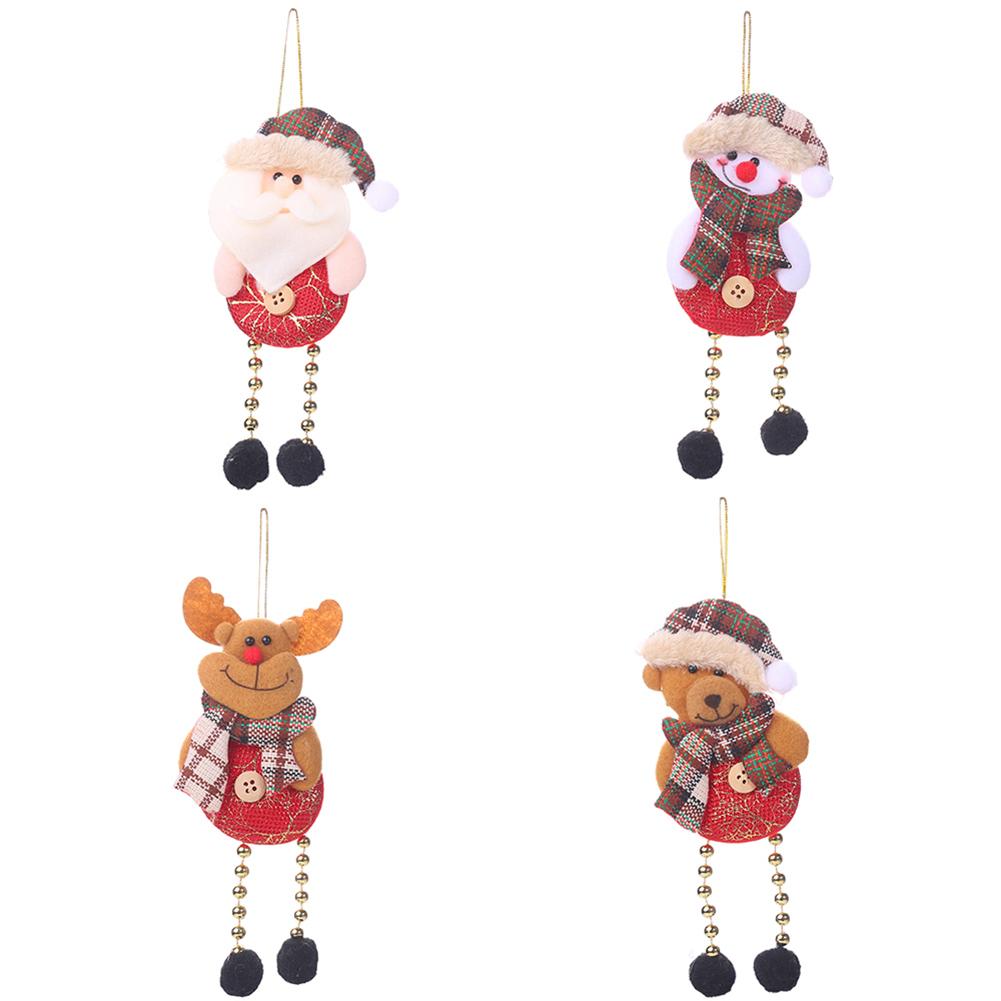 

Checked Cloth Christmas Santa Claus Elk Snowman Bear Pendant Party Decor, 501 Original