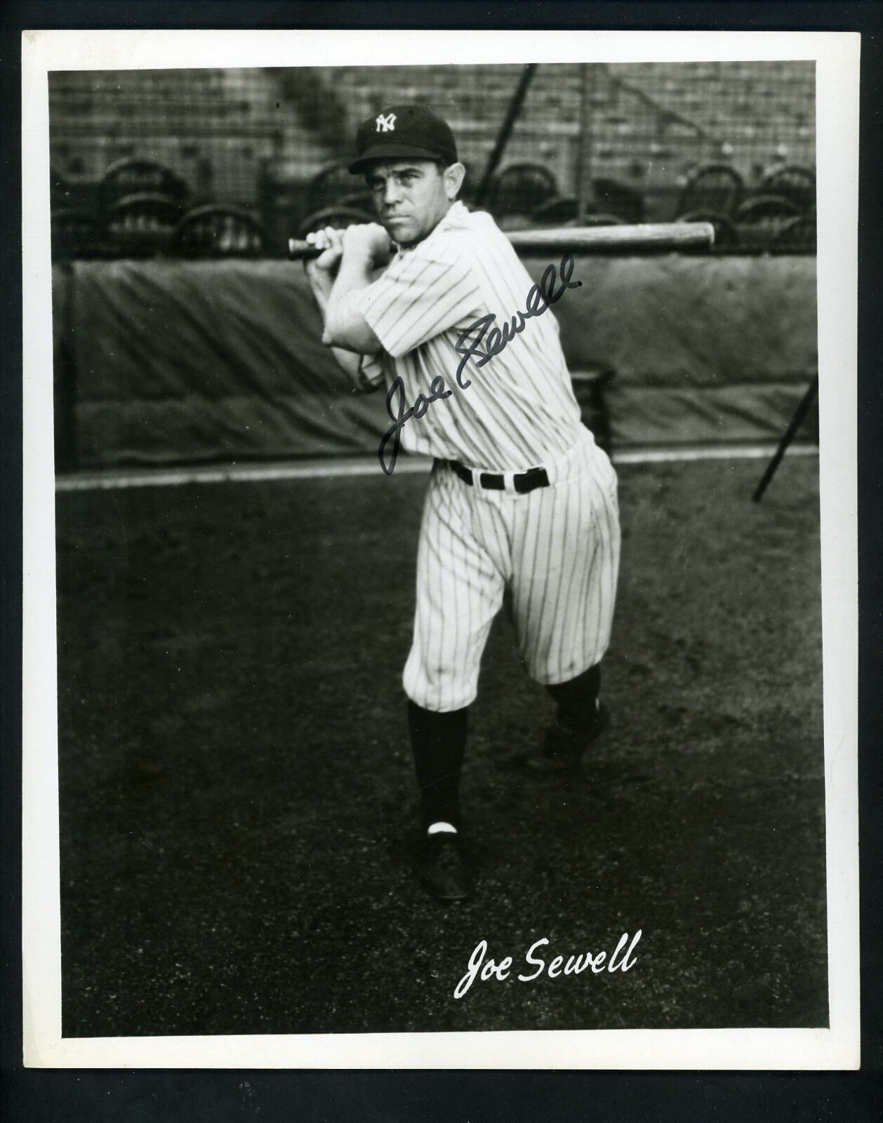 Joe Sewell Signed Autographed 8 x 10 Black & White Photo Poster painting New York Yankees