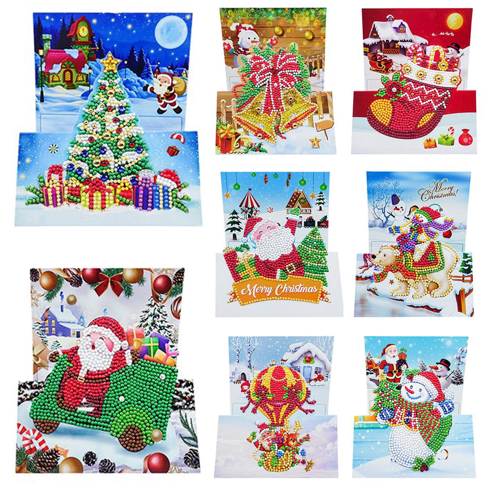 8Pcs Special-Shaped Diamond Painting Cross Stitch Christmas Greeting Cards gbfke