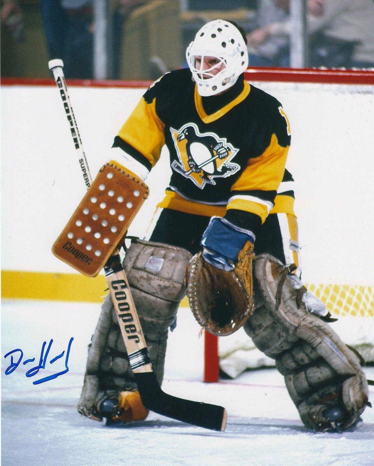 Signed 8x10 DENIS HERRON Pittsburgh Penguins Autographed Photo Poster painting - w/ Show Ticket