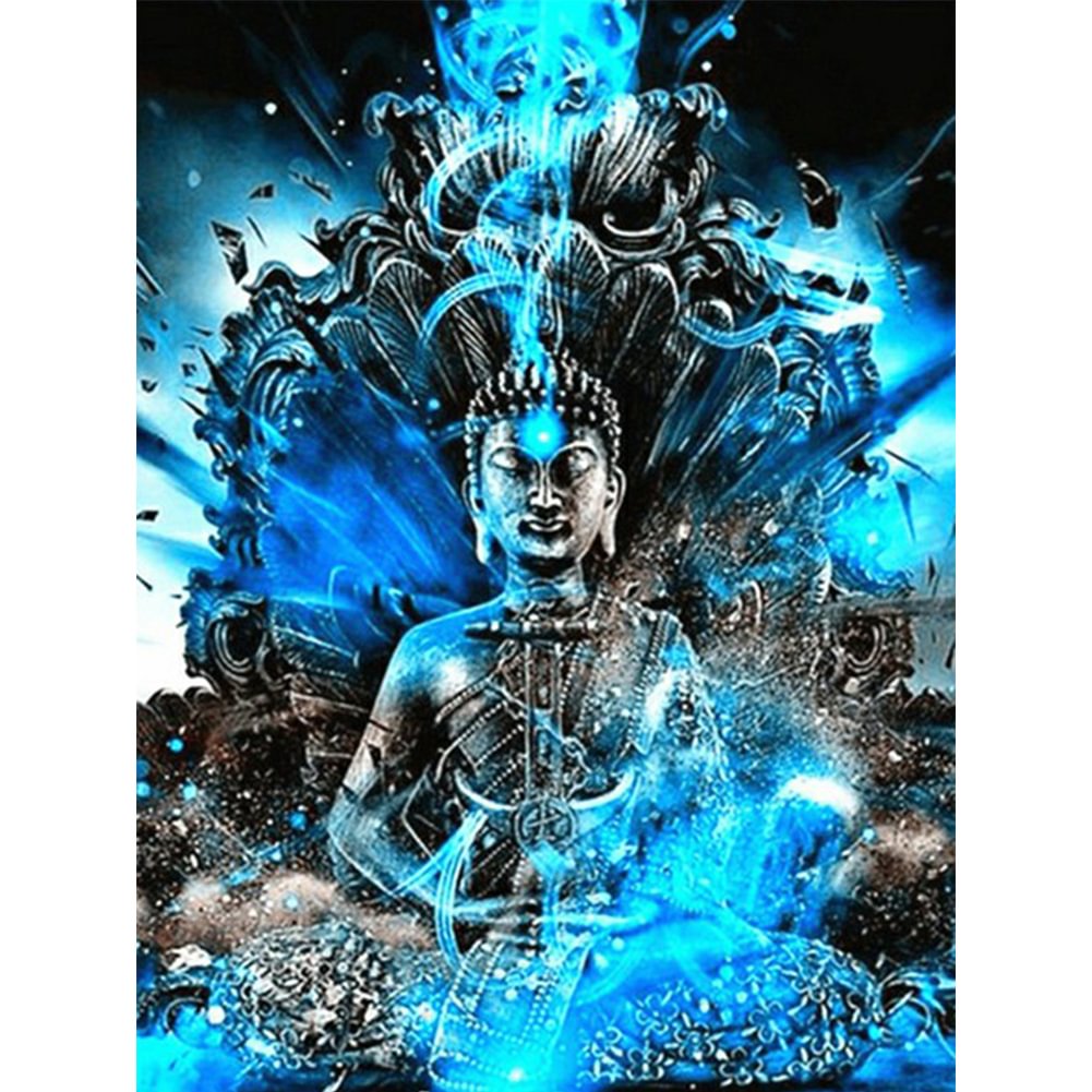 Blue Buddha - Full Round -Diamond Painting(30*40cm)