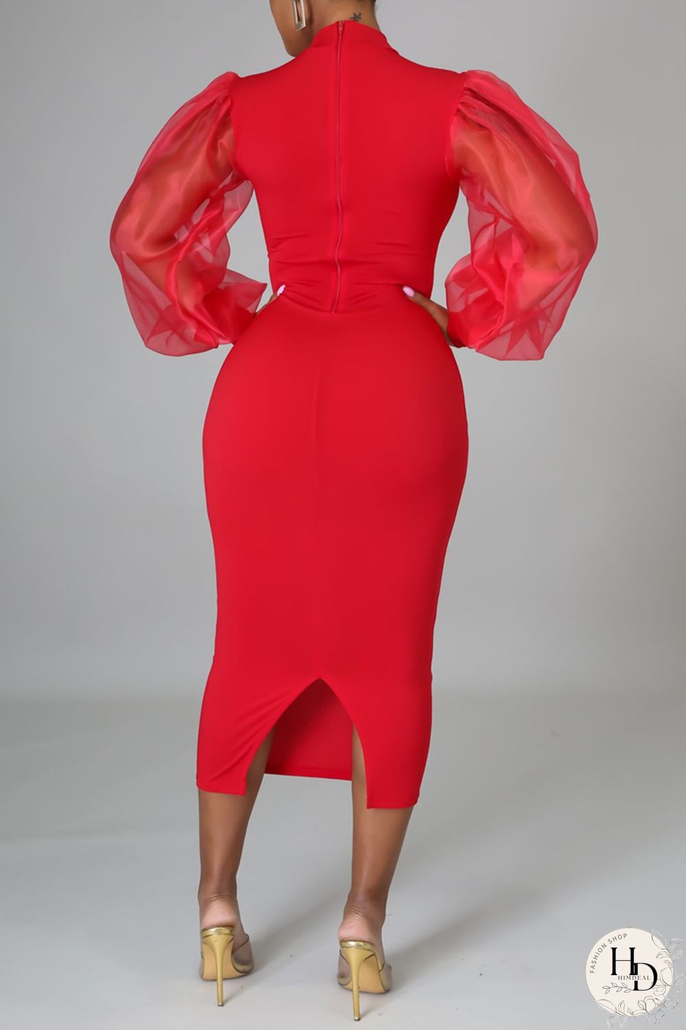 Black Fashion Casual Solid Split Joint Half A Turtleneck Long Sleeve Dresses