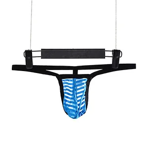 Low-Rise Breathable Striped Transparent Thong