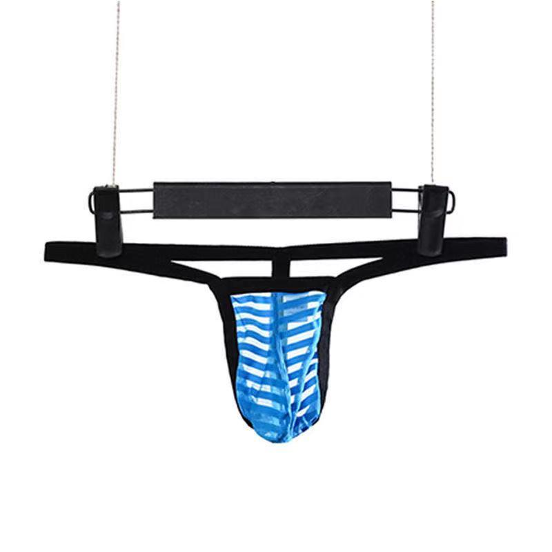 Low-Rise Breathable Striped Transparent Thong