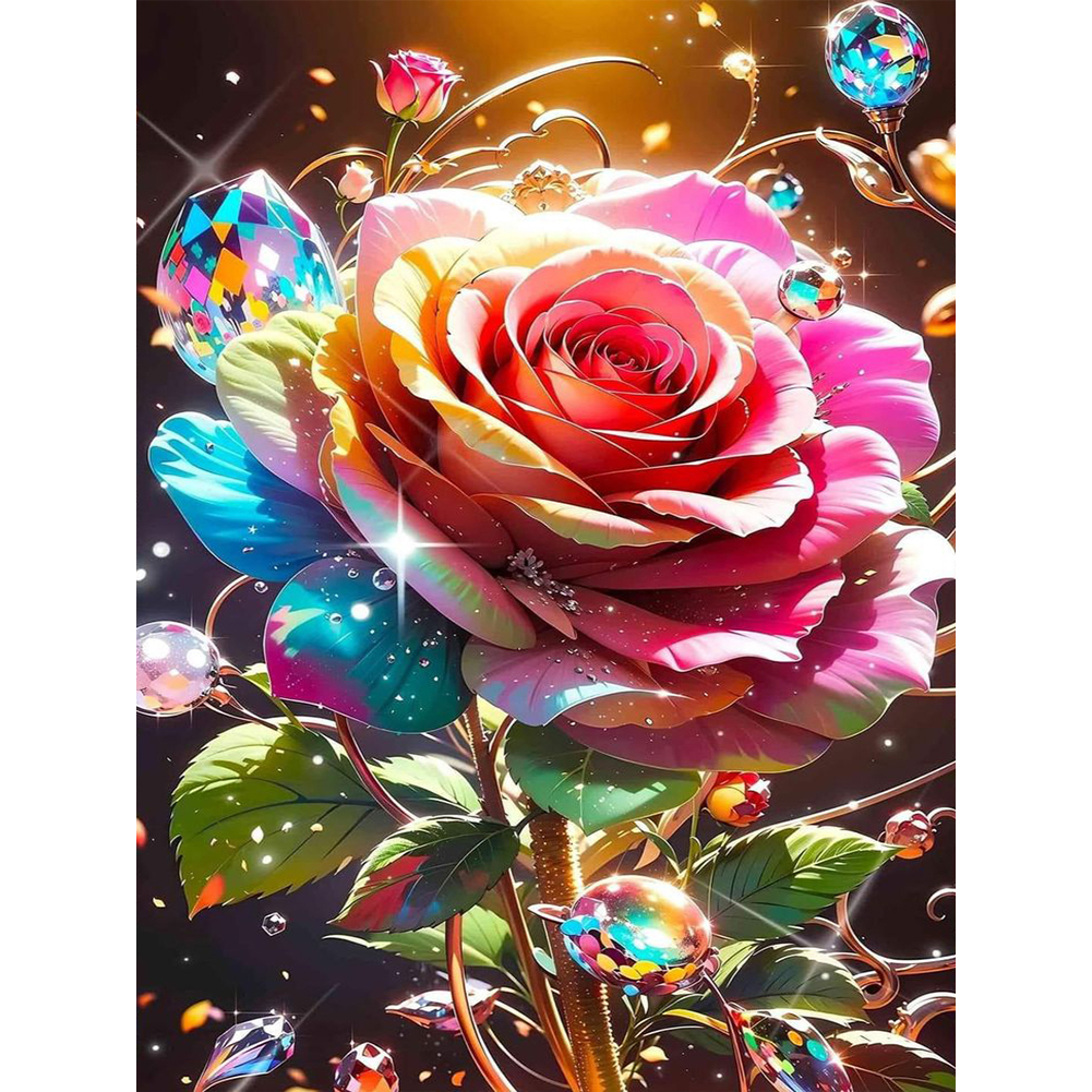 Water Drop Rose 30*40cm(canvas) full round drill diamond painting