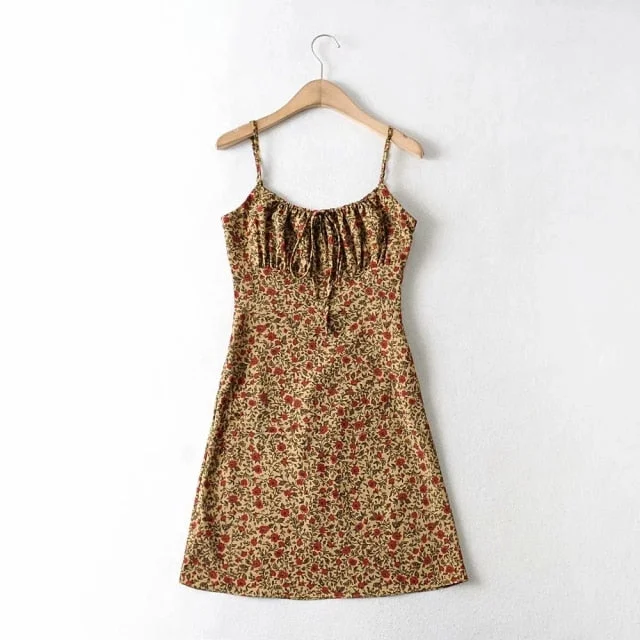 Strap Sleeveless Print Long Floral Dresses