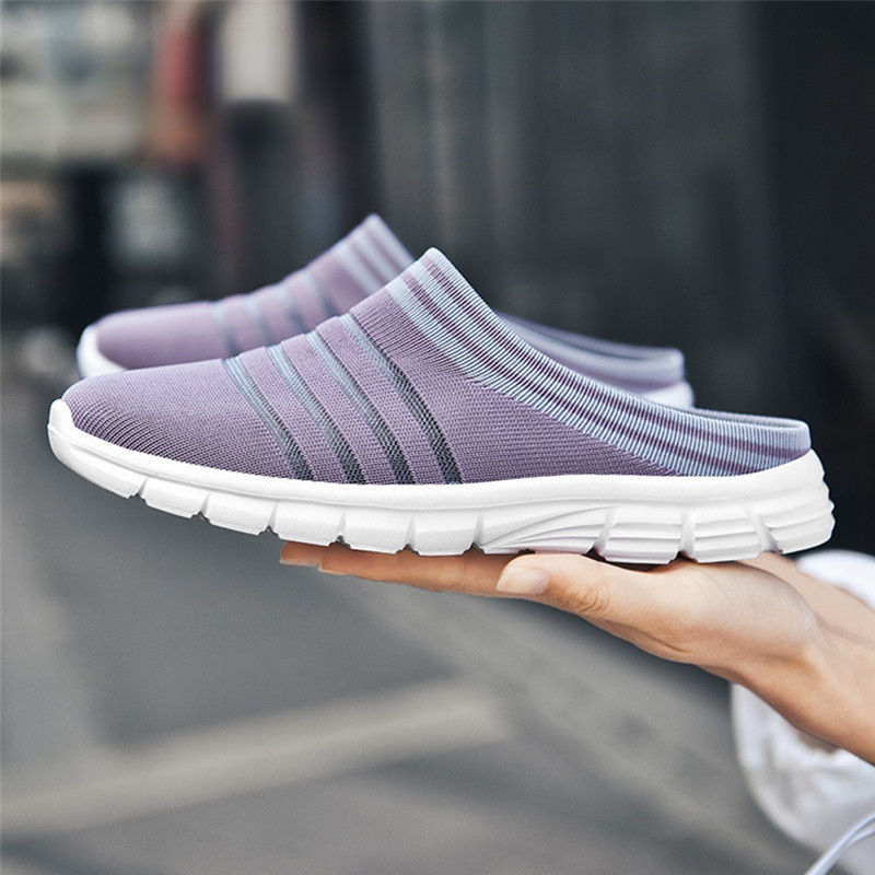 Gameglobeplanet fall sneakers Summer Men Outdoor Sandals Lightweight Breathable Slip-on Casual Women Indoor Slippers Soft and Anti-slip Mesh Upper Sneakers
