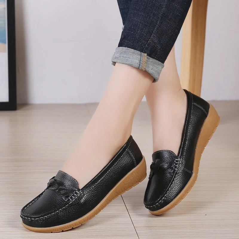 Women Loafers Sheos Ballet Flats Ladies Shoes Genuine Leather Female Spring Moccasins Casual Ballerina Shoes Women Sneakers