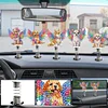 5Pcs Diamond Painting 2D Flat Angel Dog Shake Car Ornaments for Center Console