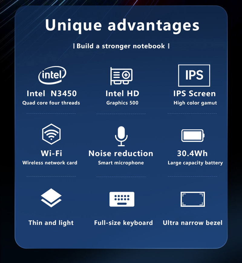 KUU Kbook pro 14.1 inch laptop Intel Celeron N3450 CPU 8GB+256GB Office laptop 16