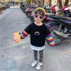 Kid Baby Girl T-shirt Casual Colorful Striped Long Sleeve Tops