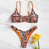 ZAFUL 2019 Hot New Arrival Sexy Bikinis Snakeskin Print High Leg Bikini Set Women Swimsuit Swimwear Wear on both sides Biquini