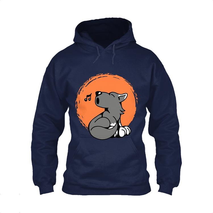 Little Wolf Howls At The Moon, Wolf Classic Hoodie