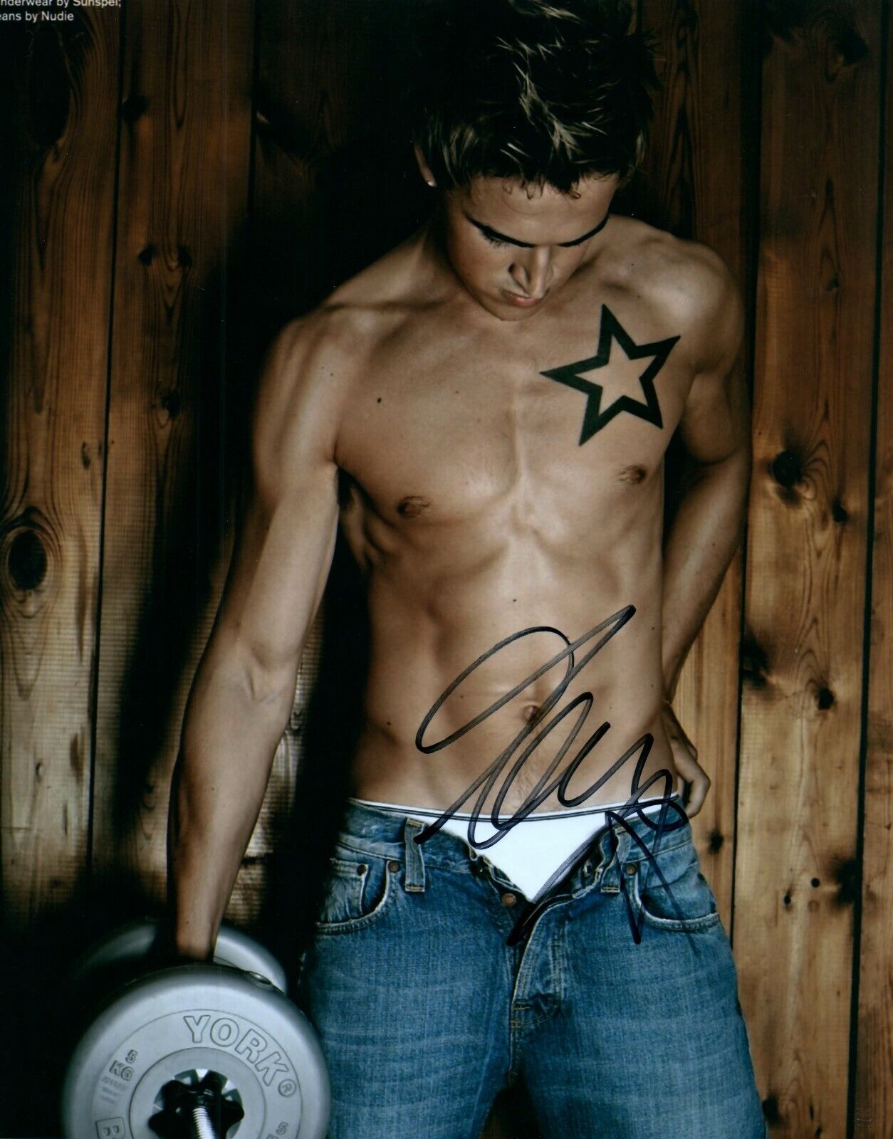 Dougie Poynter McFly Shirtless Model Signed 8x10 Autographed Photo Poster painting COA 2