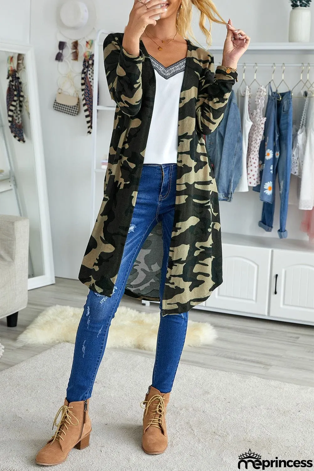 Print Long Cardigan