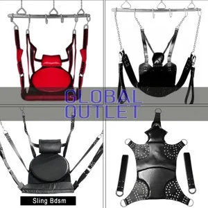 pornhint Pornhint Sex Swing Sling with Stirrups | Exclusive Real Leather Sex Swing & Sling | Multiple Design Sex Swing | Suspendable Sling for Adult Play BDSM