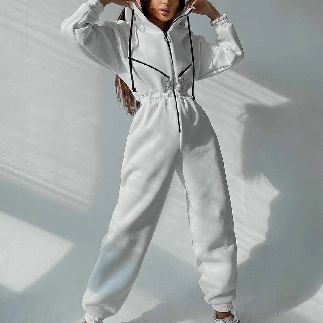 Women's Athletic Hooded Jumpsuit