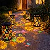 Colorful Sunflower Glow Solar Light LED Outdoor Solar Powered Hanging Garden Lantern IP65 Waterproof Sunflowers Projection Decor Lamp for Terrace/Porch/Lawn/Path