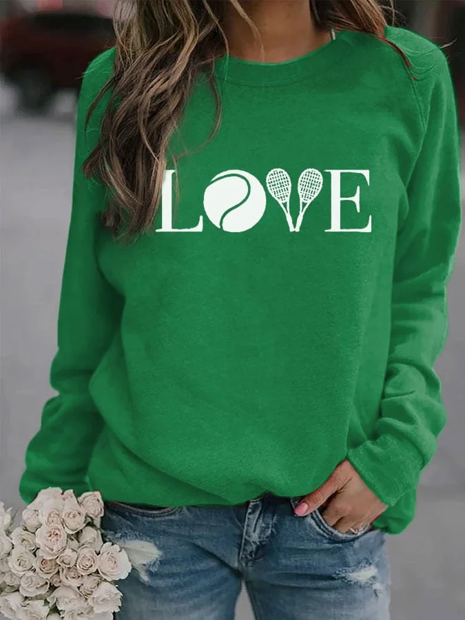 Women's LOVE Tennis Print Sweatshirt