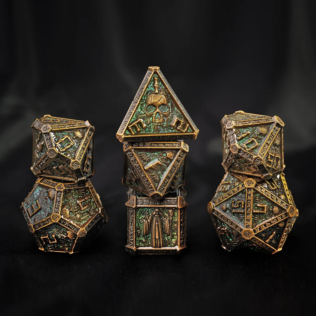 Creative wizard dice DND board game polygonal metal sharp-edged dice