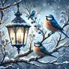 (Multi-Style) Bird And Lamp-11CT Stamped Cross Stitch 50*50cm/19.69*19.69in