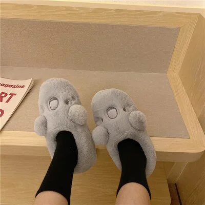 Lourdasprec Cute Koala Slippers For Women Girls Fashion Kawaii Fluffy Fuzzy Winter Warm Slipper Woman Cartoon Animals House Slippers