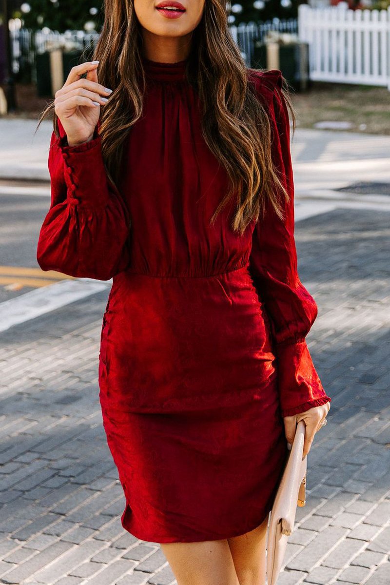 Open Back Jacquard Hip Package Dress